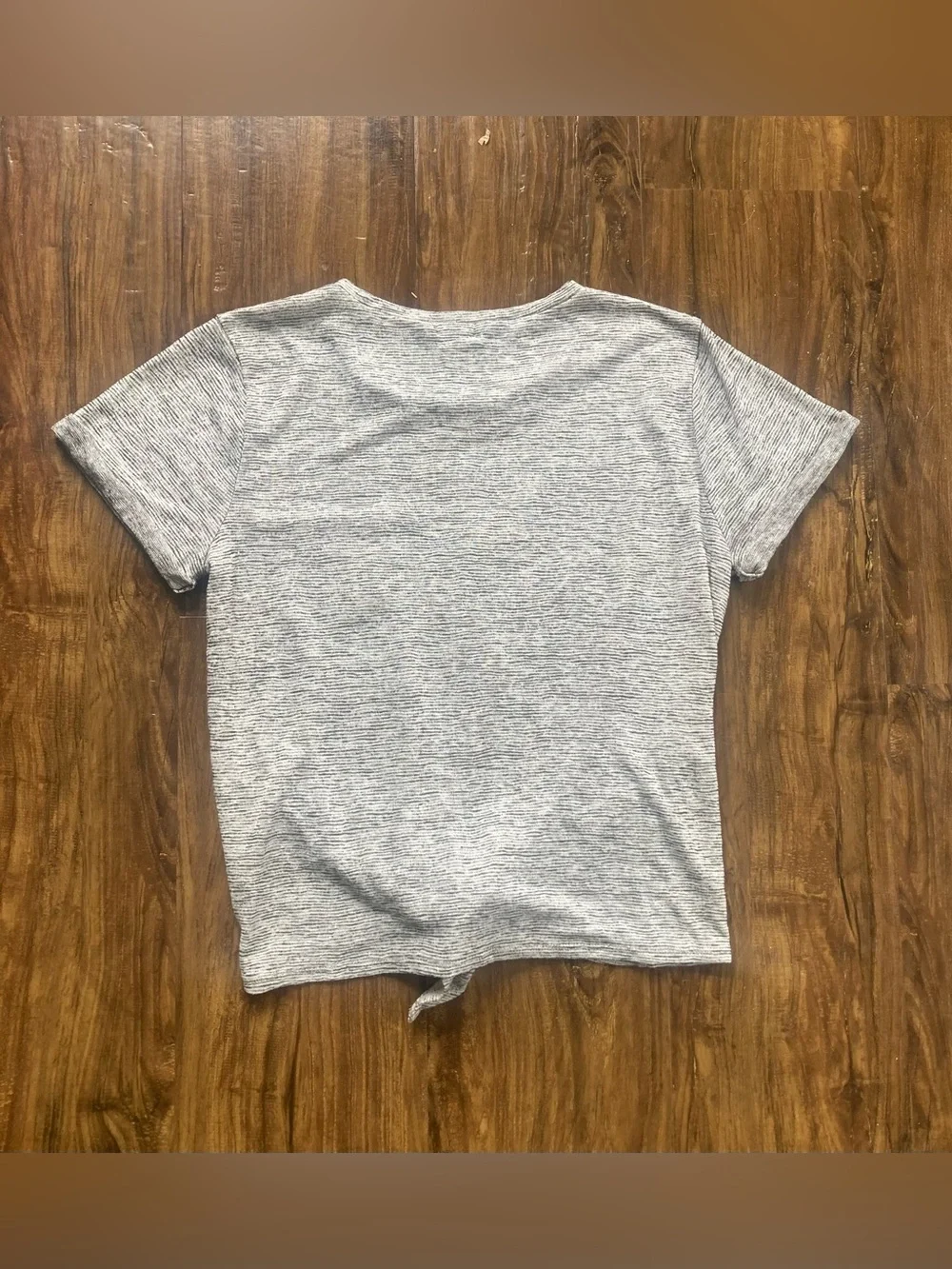 J. Crew Women's Heather Gray Tie-Front Pocket Tee Size Medium